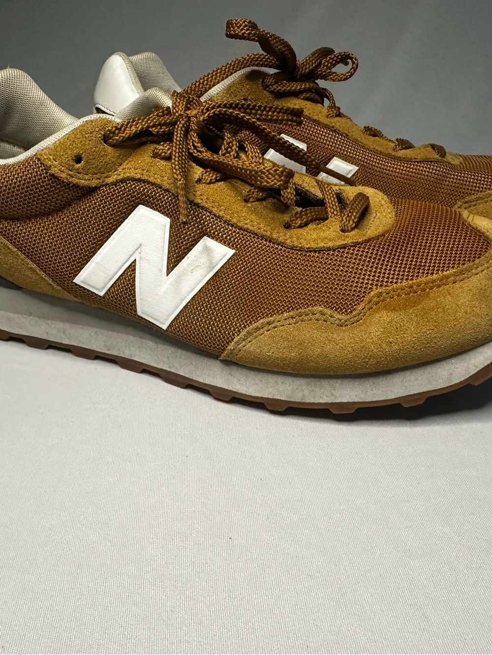 New Balance Men's Tan Mesh & Suede Athletic Sneakers